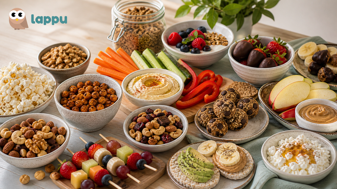 Nyttiga snacks för hela familjen för både fest. fredagsmys, kalas och utflykter